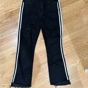 MOTHER Black Jeans with White Stripes